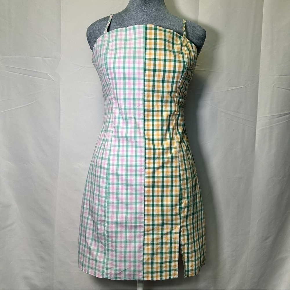 CIDER HALF ANGEL SLEEVELESS MINI CHECKS DRESS SIZE SMALL SUMMER LIGHTWEIGHT